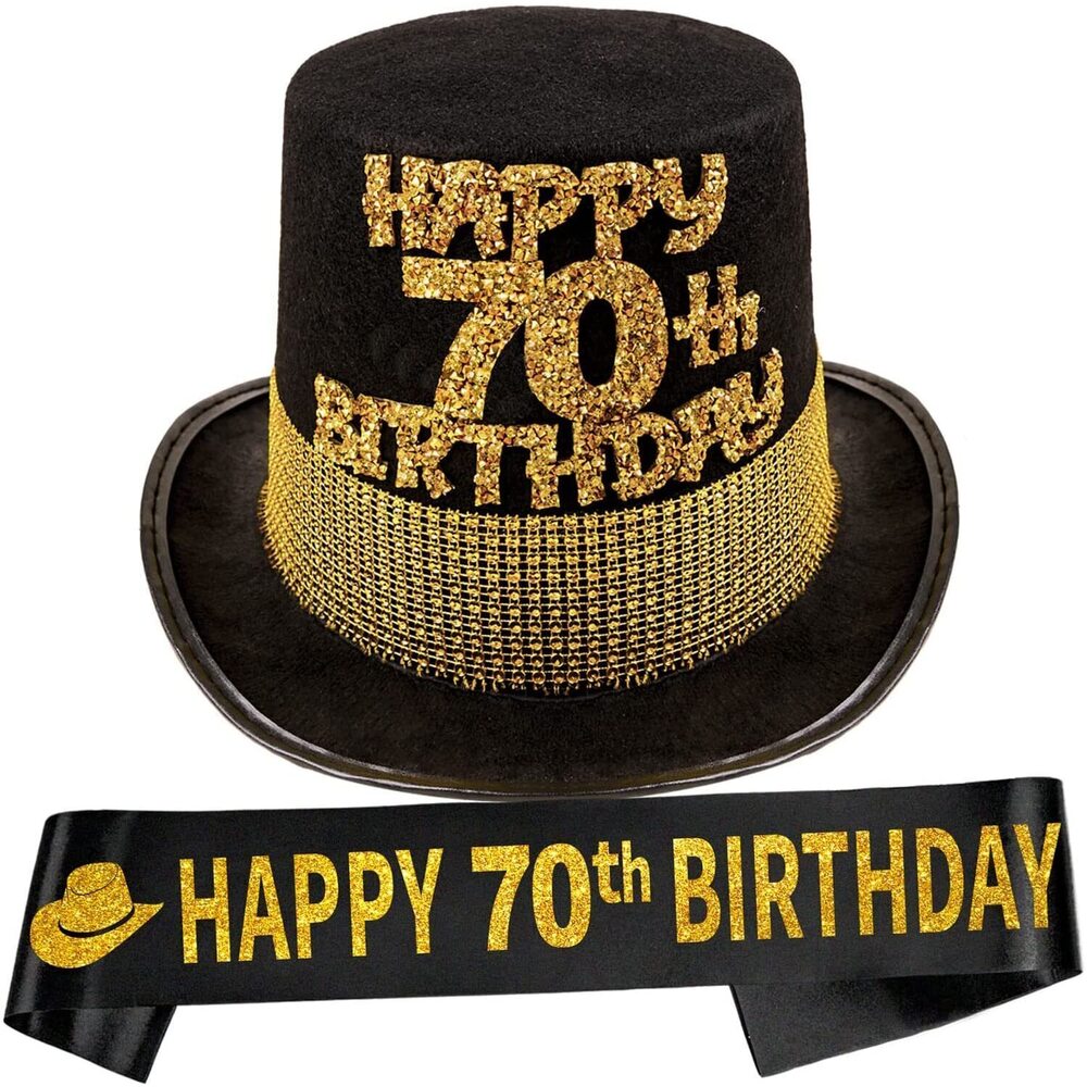 8004 70th Birthday Party Pack: Hat & Sash , Favors for 70 Year Olds